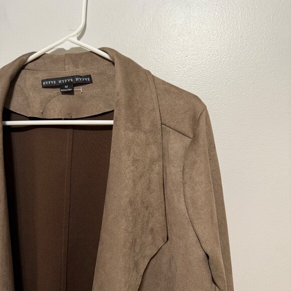 Hyfve Womens Tan Open Front Suede-Look Duster Jacket Size M - Picture 6 of 8